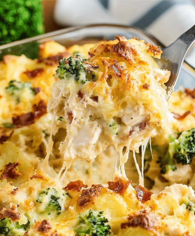Baked Potato Chicken And Broccoli Casserole Layers