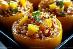 Teriyaki Pineapple Chicken & Rice Stuffed Peppers Recipe