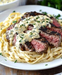 Mouthwatering Steak Gorgonzola Alfredo With Rich Parmesan Sauce Recipe
