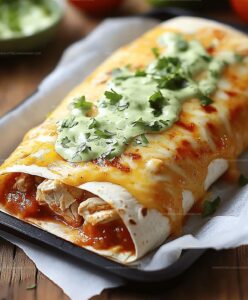 Smothered Baked Chicken Burritos Recipe