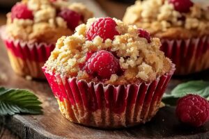 Raspberry Muffins With Crumble Topping Recipe
