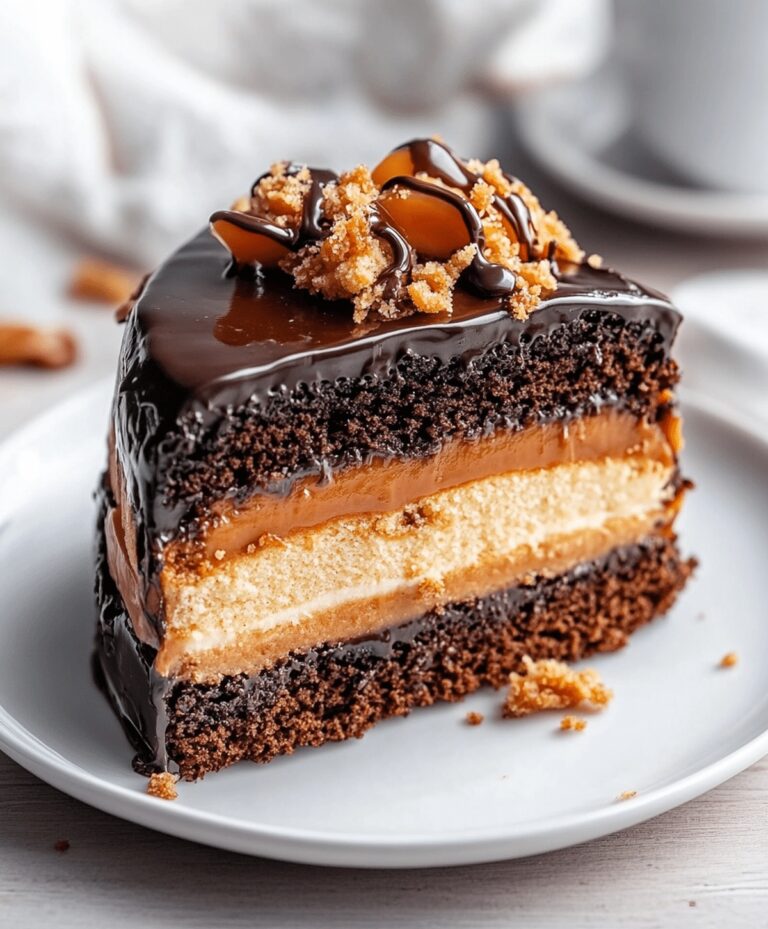 Chocolate Caramel Toffee Crunch Cake Recipe