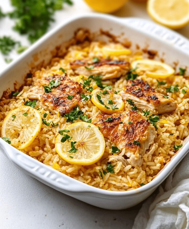 Zesty Lemon Chicken Rice Bake Recipe