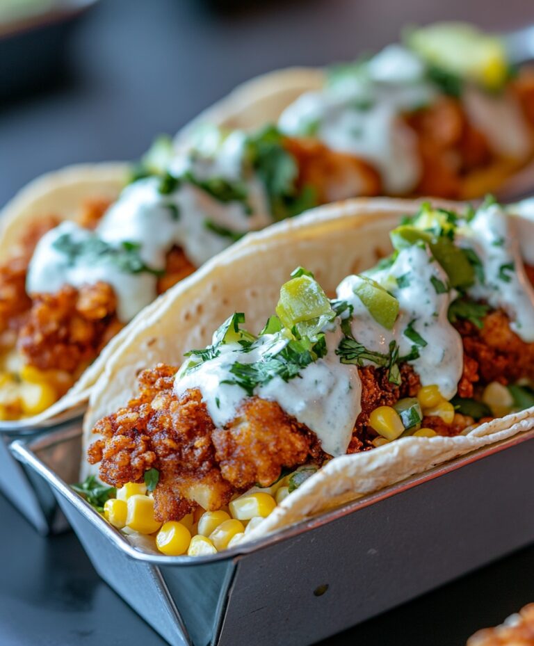 Crispy Fried Chicken Street Corn Taco With Jalapeno Lime Ranch Recipe