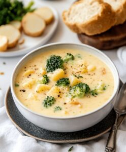 Creamy Broccoli Potato Cheese Soup Recipe
