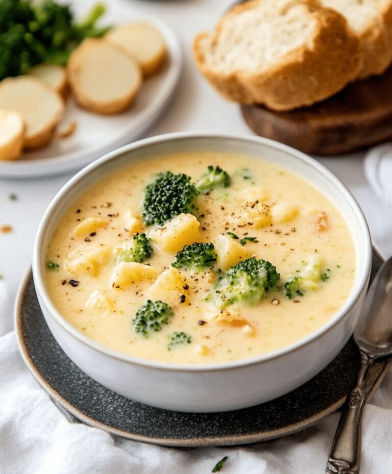 Creamy Broccoli Potato Cheese Soup Recipe