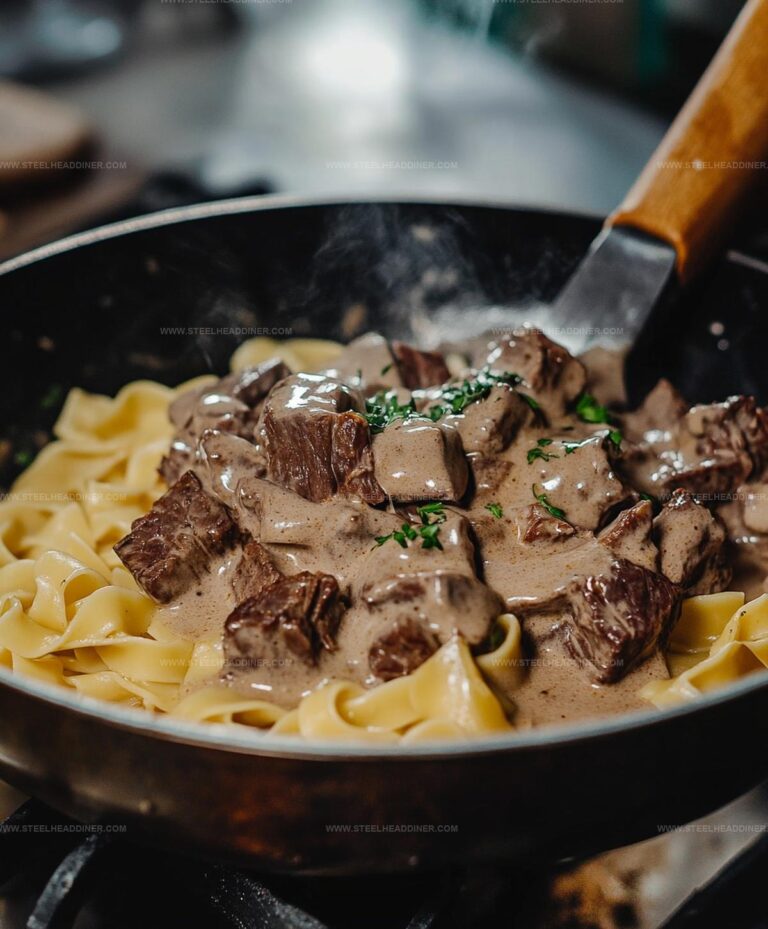 Creamy Beef Stroganoff With Egg Noodles Recipe