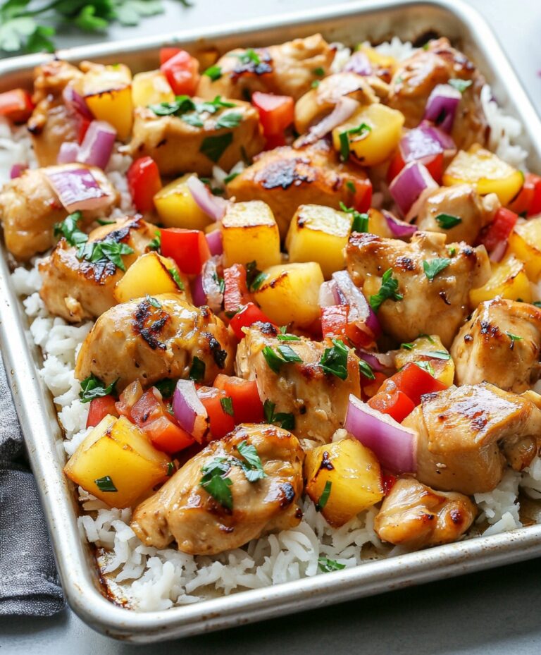 Easy Hawaiian Chicken Sheet Pan Recipe