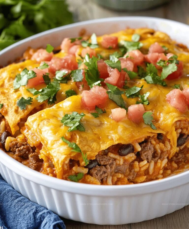 Beef Enchilada Casserole With Rice Recipe