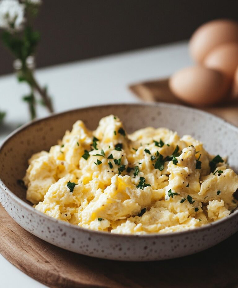 Fluffy Cottage Cheese Scrambled Eggs Recipe