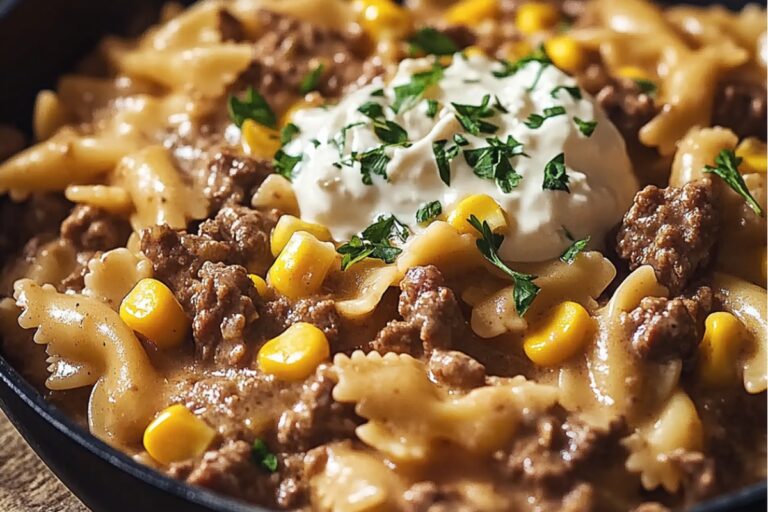 Creamy Ranch Beef Bowtie Skillet With Sweet Corn Magic Recipe