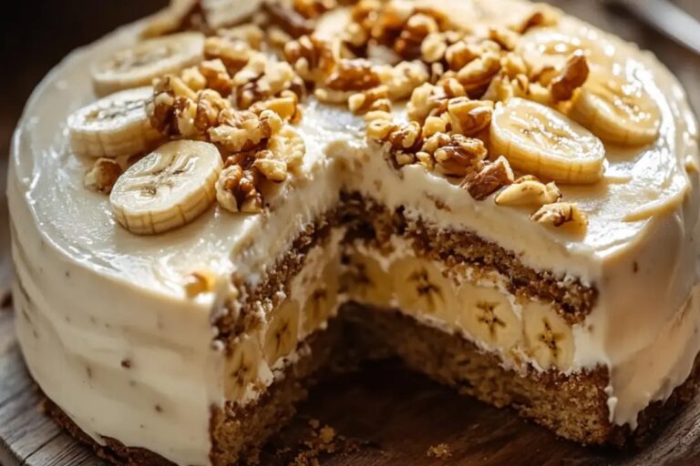 Heavenly Banana Walnut Cream Cake Recipe