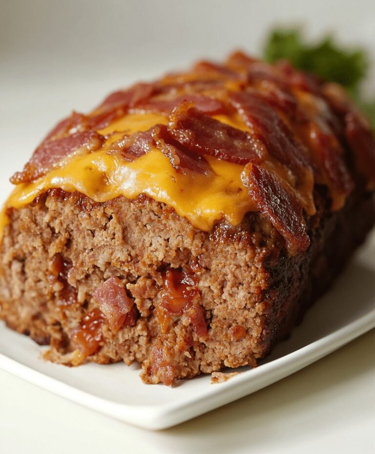 Easy BBQ Bacon Cheeseburger Meatloaf Recipe