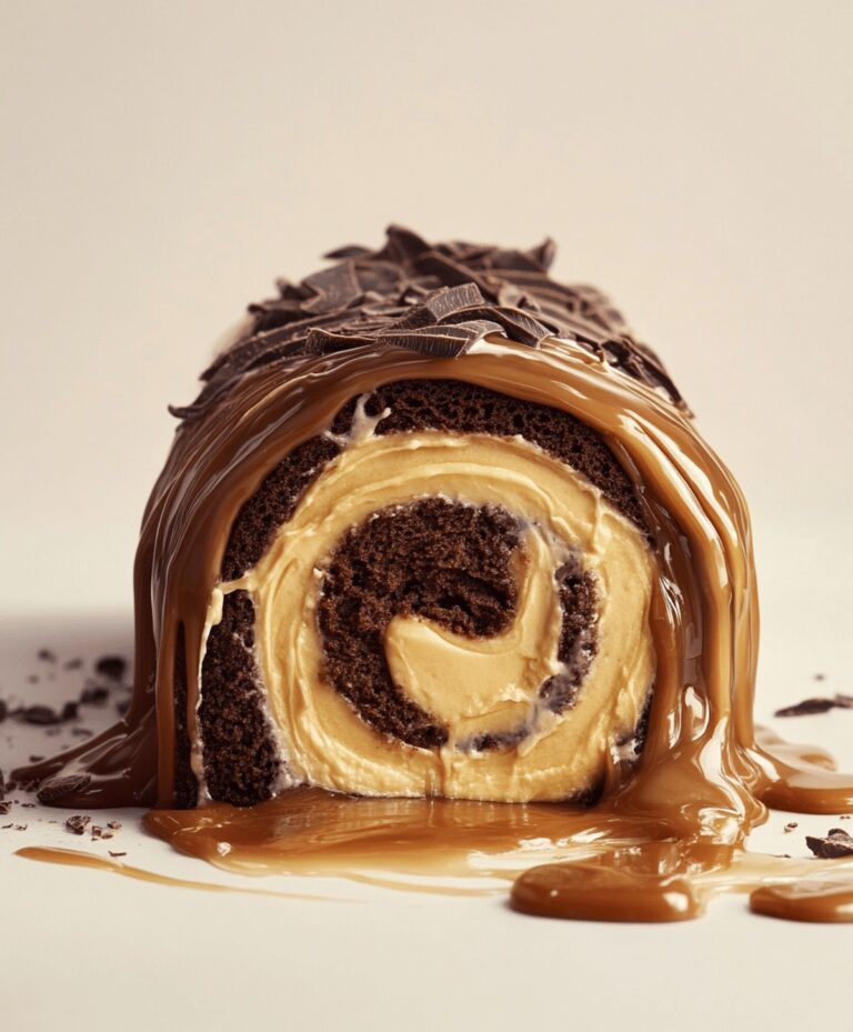 Chocolate Caramel Cream Roll Recipe