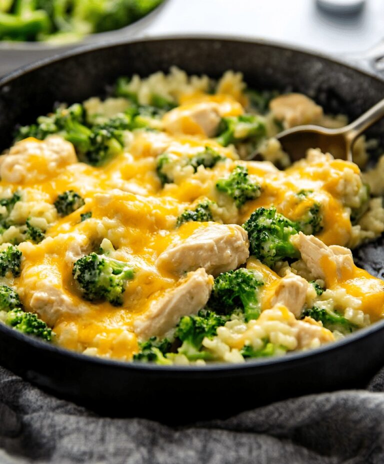Creamy One Pot Cheesy Chicken Broccoli Rice Casserole Recipe