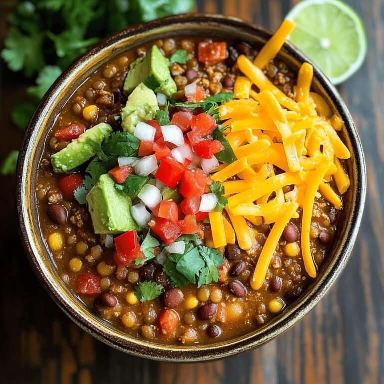 Hearty Slow Cooker Lentil Taco Chili Recipe