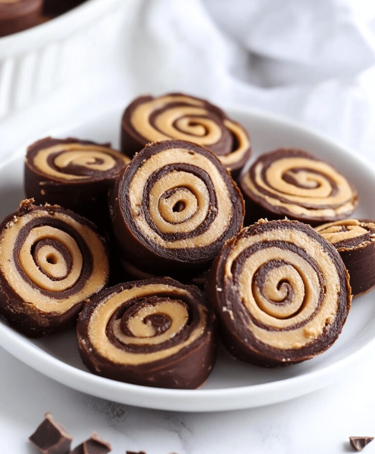 No Bake Chocolate Peanut Butter Pinwheels Recipe