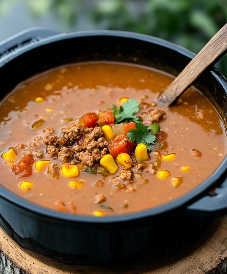 Spicy Ground Beef Enchilada Soup Recipe