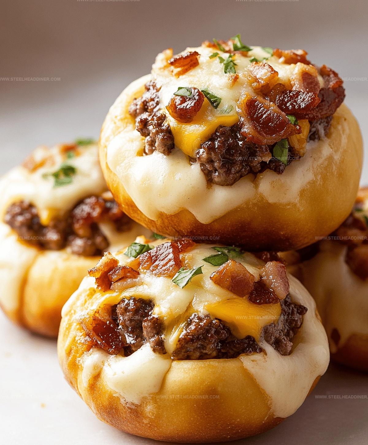 Garlic Parmesan Bacon Cheeseburger Bombs Recipe