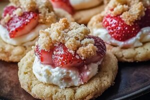 Strawberry Cheesecake Crumbl Cookies Recipe