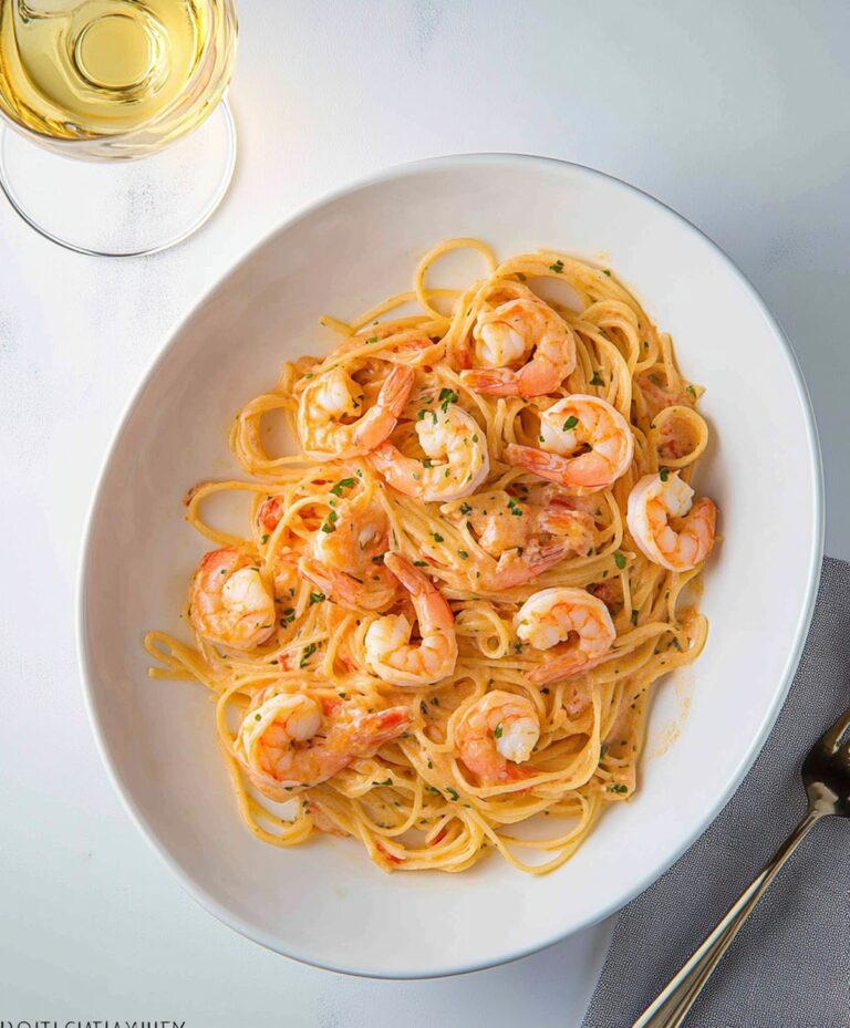 Shrimp Pasta With Creamy Tomato White Wine Sauce Recipe
