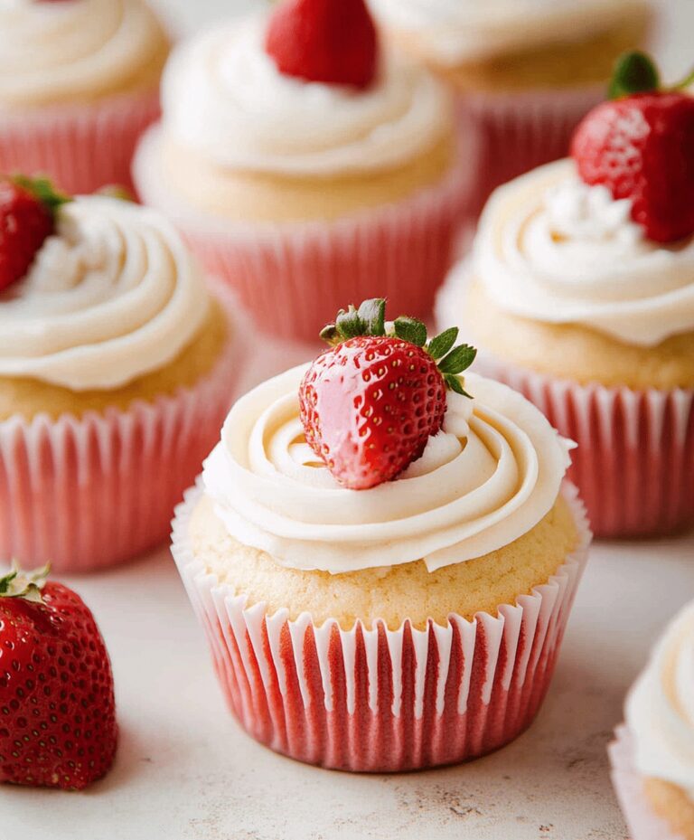 White Chocolate Strawberry Cupcakes Recipe