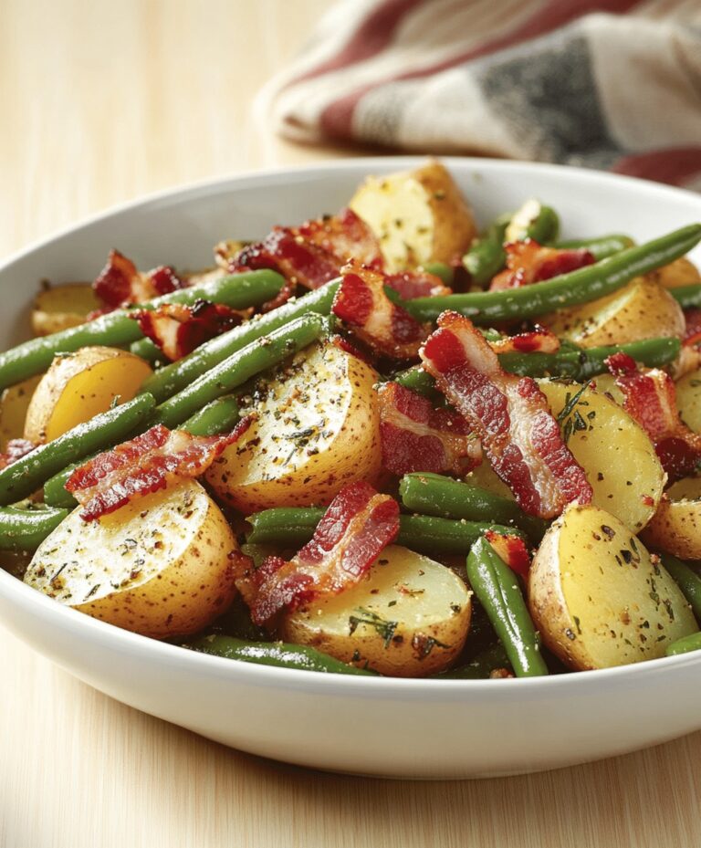 Delicious Country Ranch Green Beans And Potatoes With Bacon Recipe
