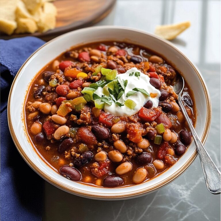 Hearty Three Bean Chili Recipe