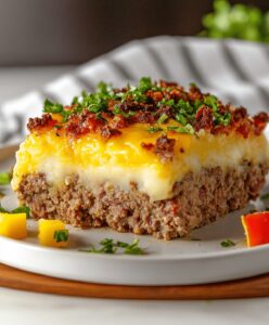 Cheesy Loaded Meatloaf Casserole Recipe