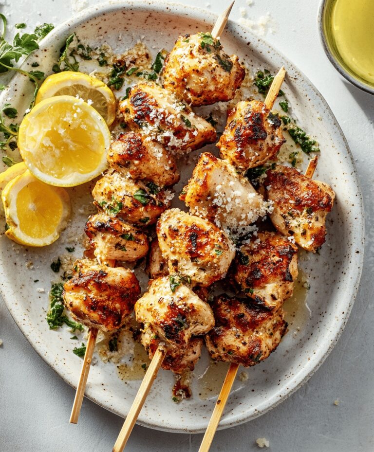 Garlic Parmesan Chicken Skewers Recipe
