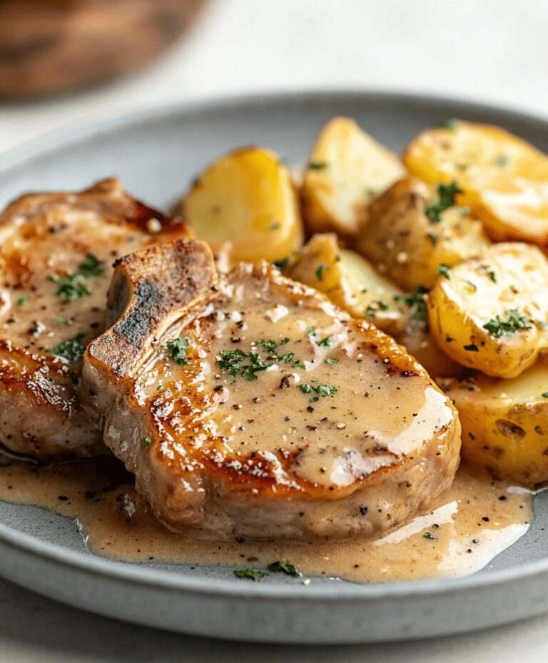Cheesy Garlic Parmesan Pork Chops With Creamy Scalloped Potatoes Recipe
