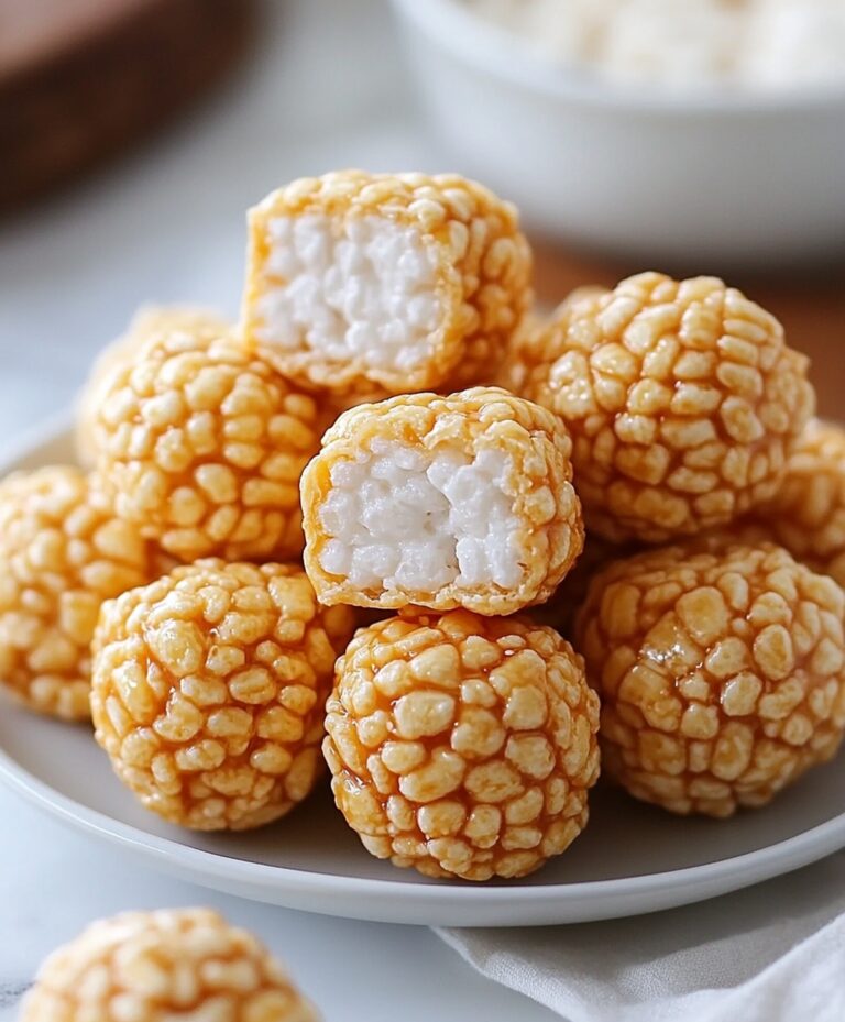 Gooey Caramel Marshmallow Rice Krispie Balls Recipe