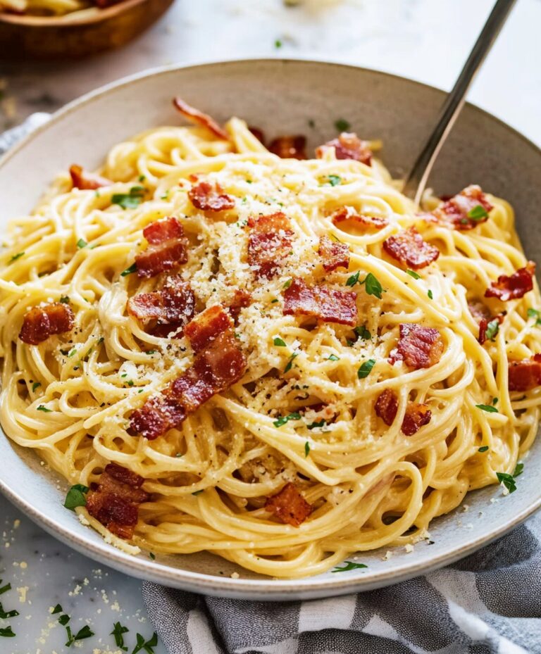 Authentic Italian Carbonara With Bacon Recipe
