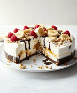 Creamy No-Bake Banana Split Cheesecake Recipe