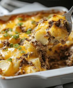 Cheesy Hamburger and Potato Casserole Recipe