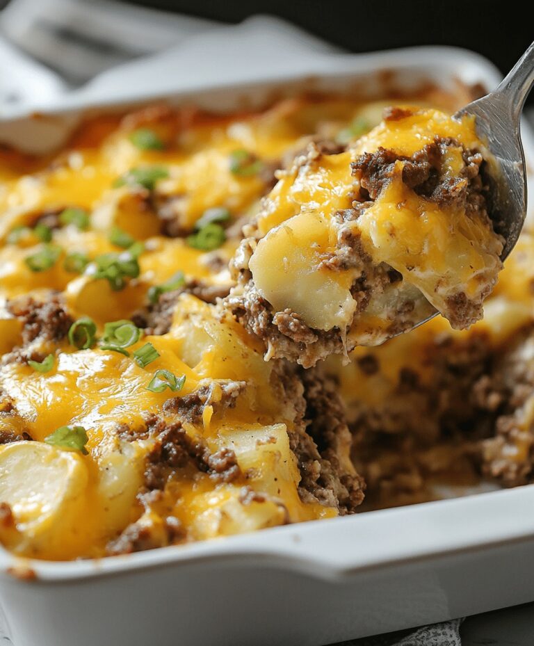 Cheesy Hamburger and Potato Casserole Recipe