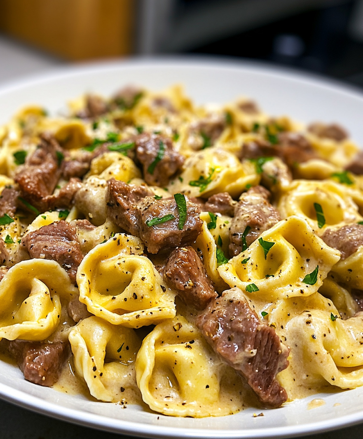 Creamy Cheesesteak Tortellini In Savory Provolone Sauce Recipe