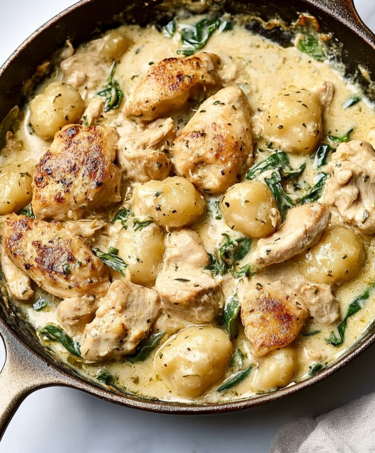 Quick Garlic Chicken Gnocchi Skillet Recipe
