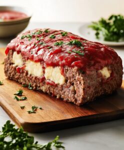 Mozzarella Stuffed Meatloaf Recipe