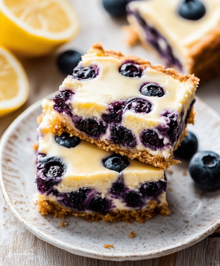 Lemon Blueberry Cheesecake Bars Recipe