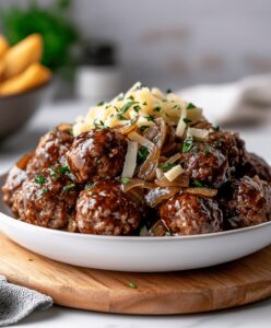 Crockpot French Onion Meatballs Recipe