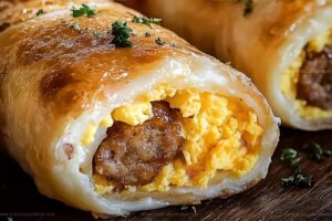 Sausage, Egg, And Cheese Breakfast Roll-Ups Recipe