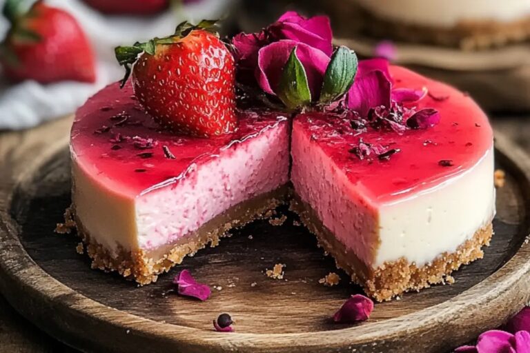 Strawberry Rose Cheesecakes For Valentines Day Recipe