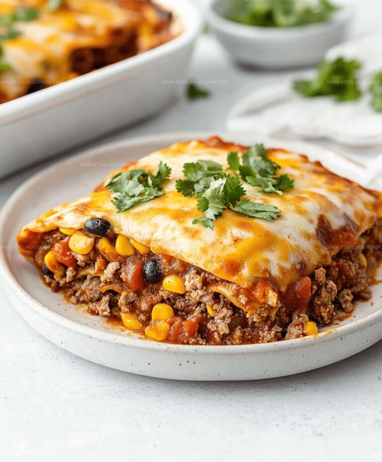 Mighty Beef Enchilada Casserole With Corn Tortillas Recipe