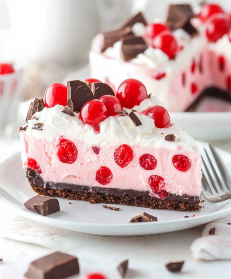 Creamy Cherry Chocolate Ice Cream Cake Recipe