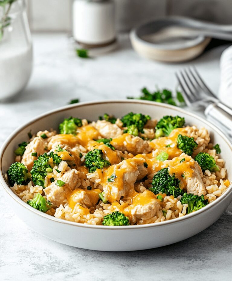 One Pan Cheesy Chicken Broccoli And Rice Recipe