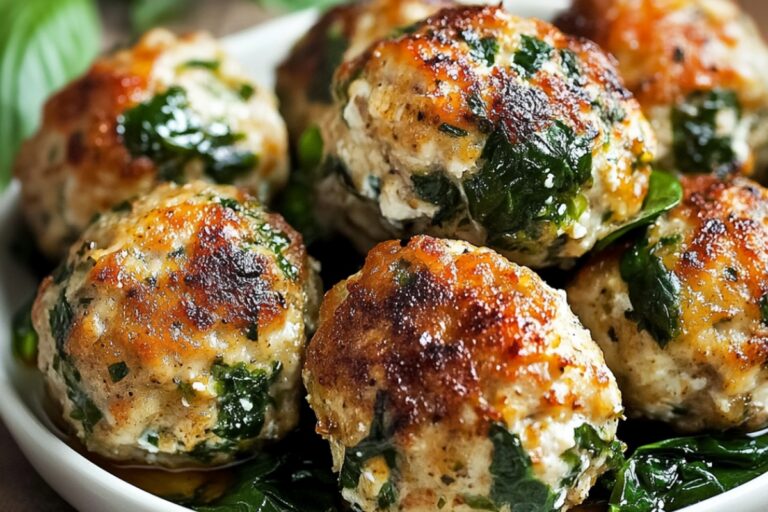 Baked Chicken Ricotta Meatballs With Spinach Recipe