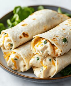 Cheesy Garlic Chicken Wraps Recipe