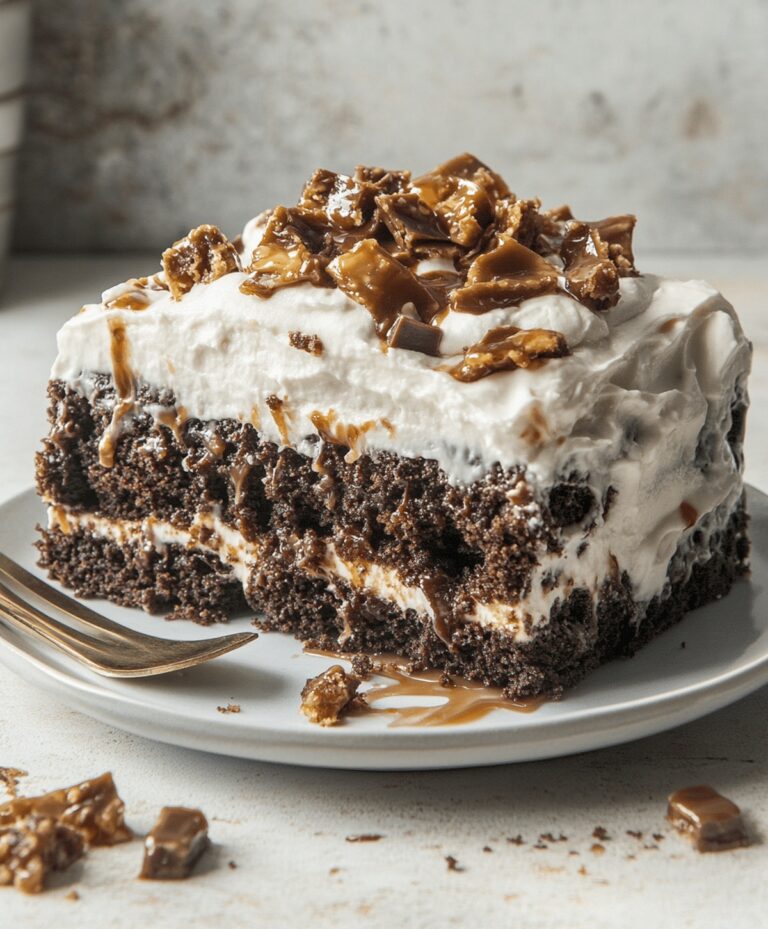 Irresistible Heath Bar Poke Cake Recipe