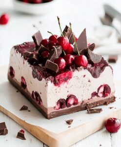 Cherry Chocolate Ice Cream Cake Recipe